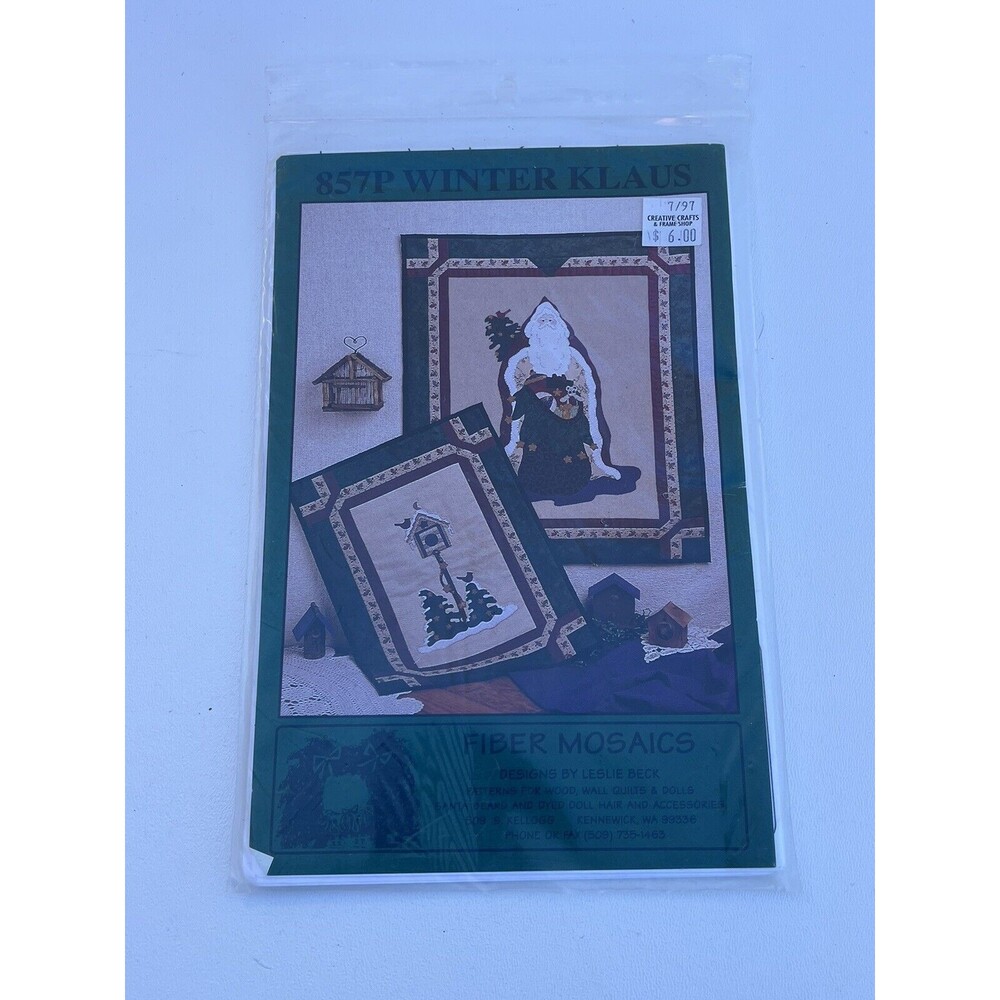 Victorian Santa Wall Quilts Winter Klaus 857P 27x32 19x25 Applique Pattern Vtg